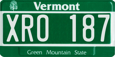 VT license plate XRO187