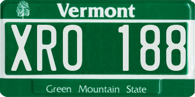 VT license plate XRO188