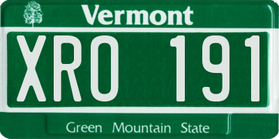 VT license plate XRO191
