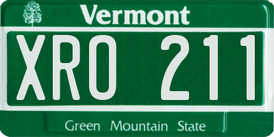 VT license plate XRO211