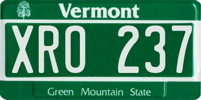 VT license plate XRO237