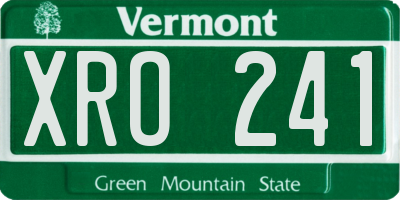 VT license plate XRO241