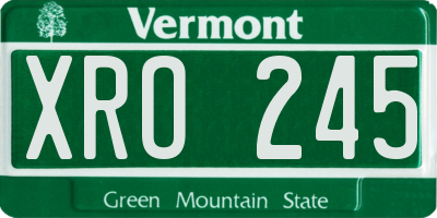 VT license plate XRO245