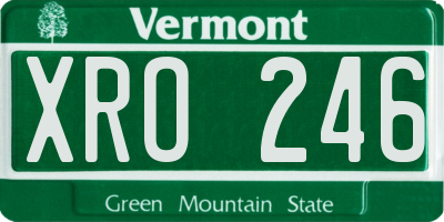 VT license plate XRO246