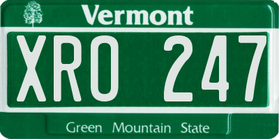 VT license plate XRO247