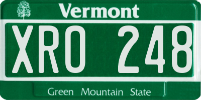 VT license plate XRO248
