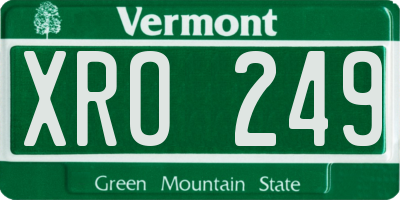 VT license plate XRO249