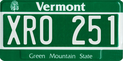 VT license plate XRO251