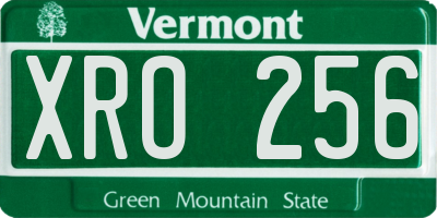 VT license plate XRO256