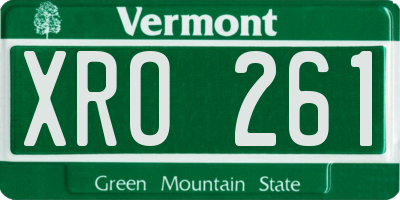 VT license plate XRO261