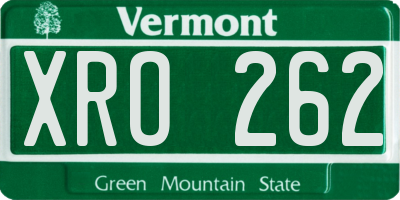VT license plate XRO262