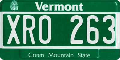 VT license plate XRO263