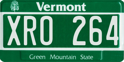 VT license plate XRO264