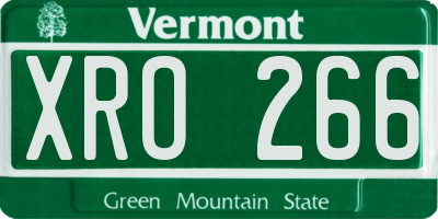 VT license plate XRO266
