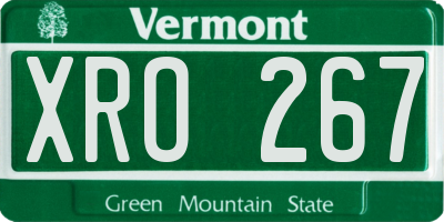 VT license plate XRO267