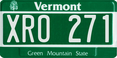 VT license plate XRO271