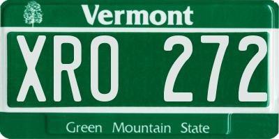 VT license plate XRO272