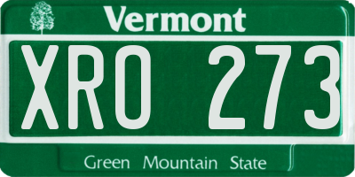 VT license plate XRO273