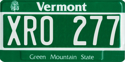 VT license plate XRO277