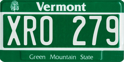 VT license plate XRO279