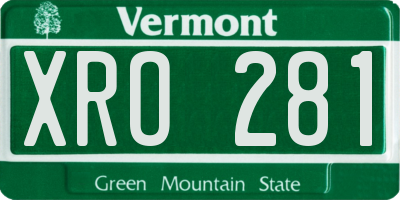 VT license plate XRO281