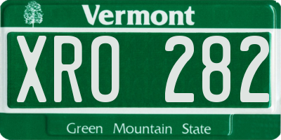 VT license plate XRO282