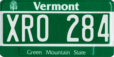 VT license plate XRO284