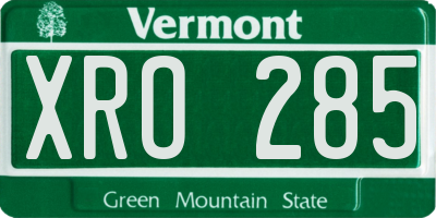 VT license plate XRO285