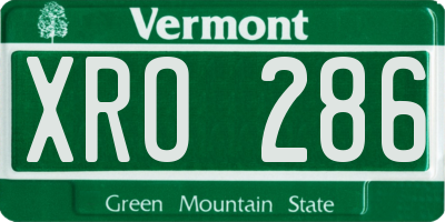 VT license plate XRO286