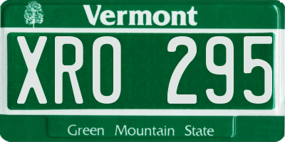 VT license plate XRO295
