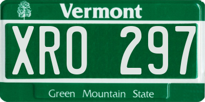 VT license plate XRO297