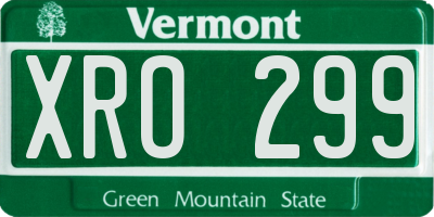 VT license plate XRO299