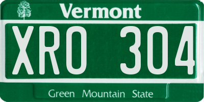 VT license plate XRO304