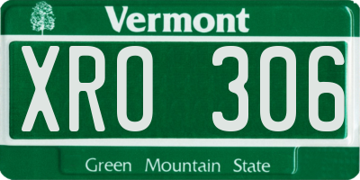 VT license plate XRO306