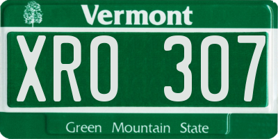 VT license plate XRO307