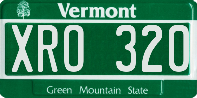 VT license plate XRO320