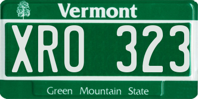 VT license plate XRO323