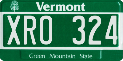 VT license plate XRO324