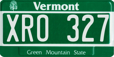 VT license plate XRO327