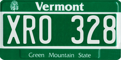 VT license plate XRO328