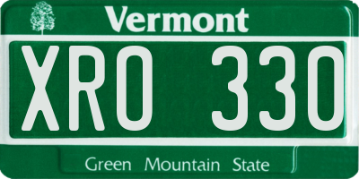 VT license plate XRO330