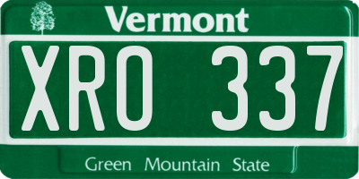 VT license plate XRO337