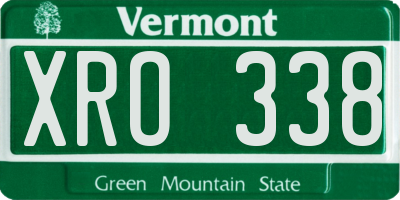 VT license plate XRO338