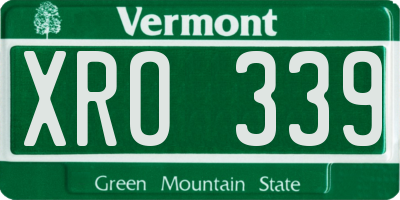 VT license plate XRO339