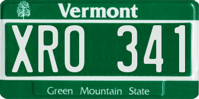 VT license plate XRO341