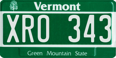 VT license plate XRO343