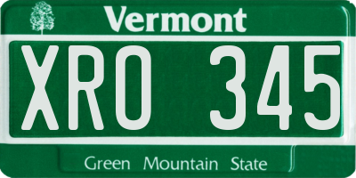 VT license plate XRO345