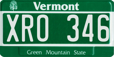 VT license plate XRO346
