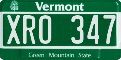 VT license plate XRO347