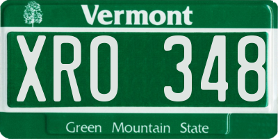 VT license plate XRO348